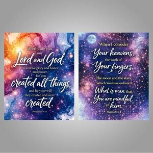 DDS 2-Set, Art Prints, 8x10, Bible Verse, Paper Print, Unframed, Bold Series